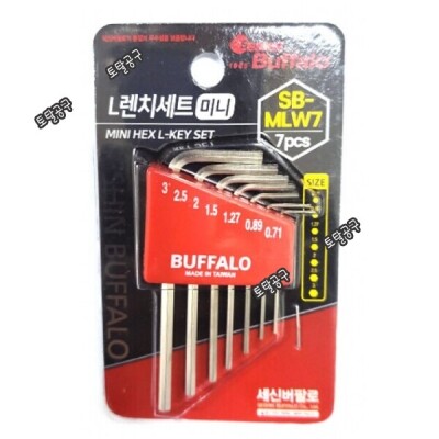 [상품번호 37715] 0.71mm, 0.89mm, 1.27mm ~3mm SB-MLW7 (7pcs) 버팔로 미니 L렌치세트 육각렌치세트